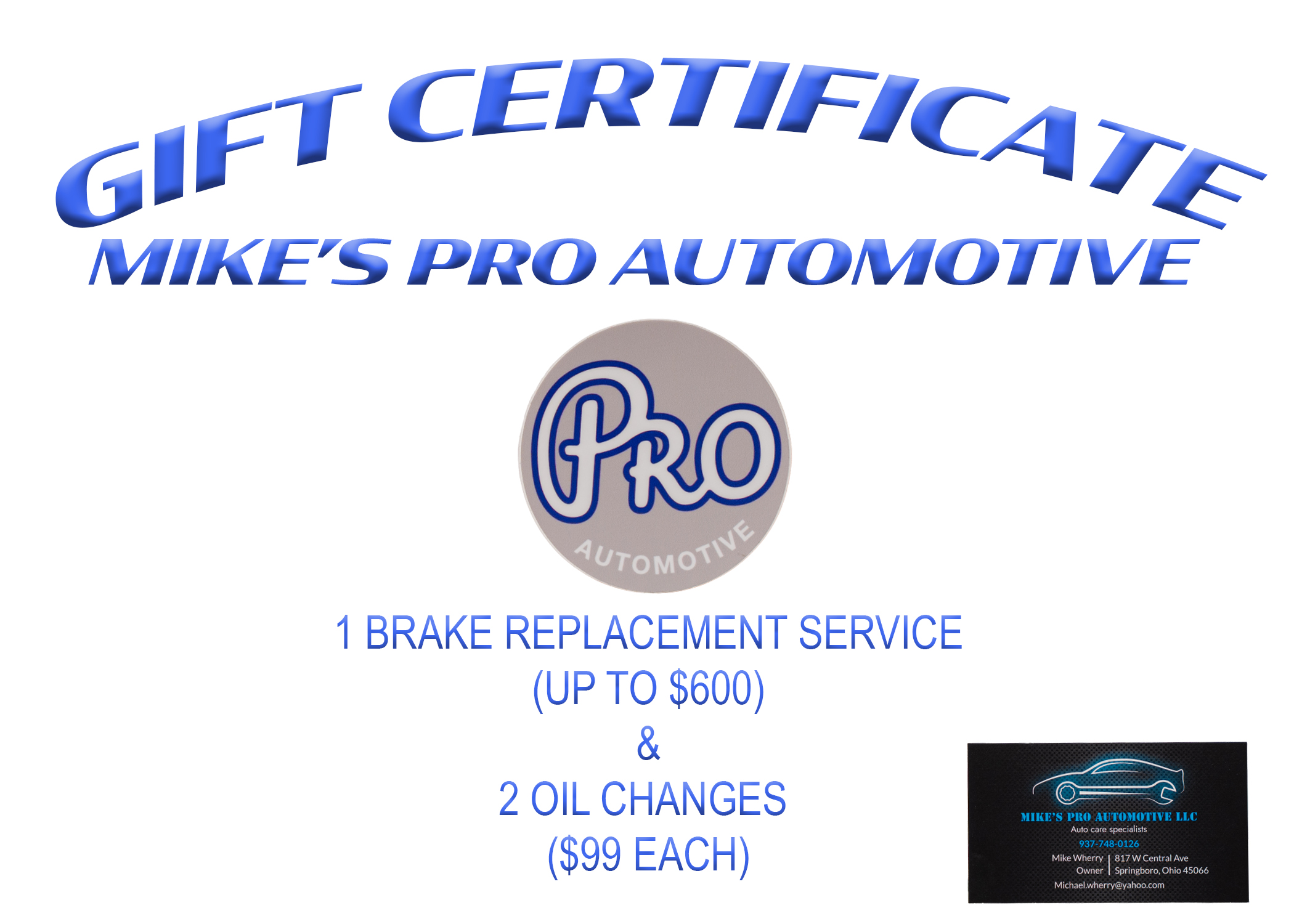 Pro Auto Care package