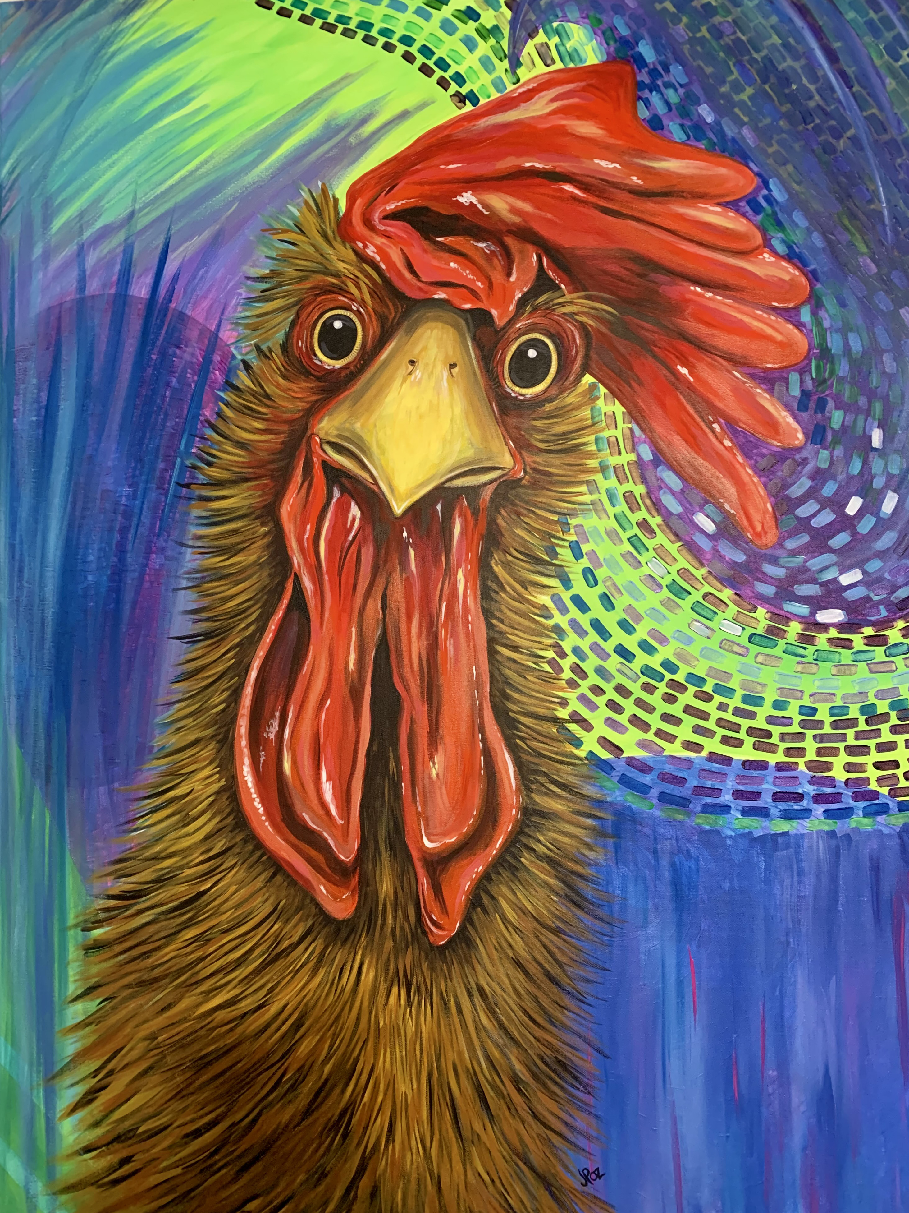 Rule the Roost — Colorful Rooster Giclée Print